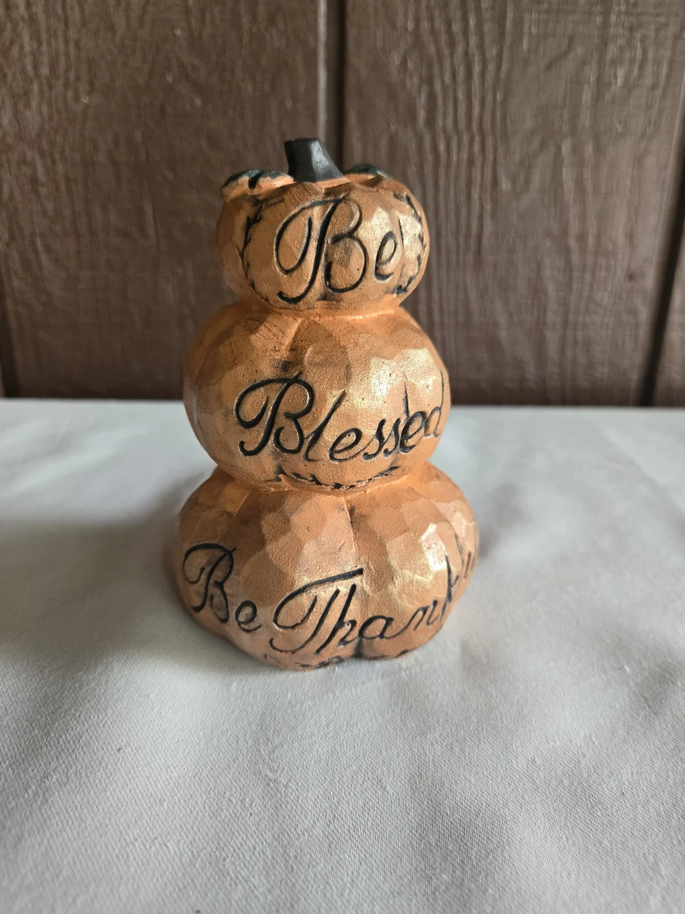 Be Blessed Be Thankful Stacked Pumpkin Decor